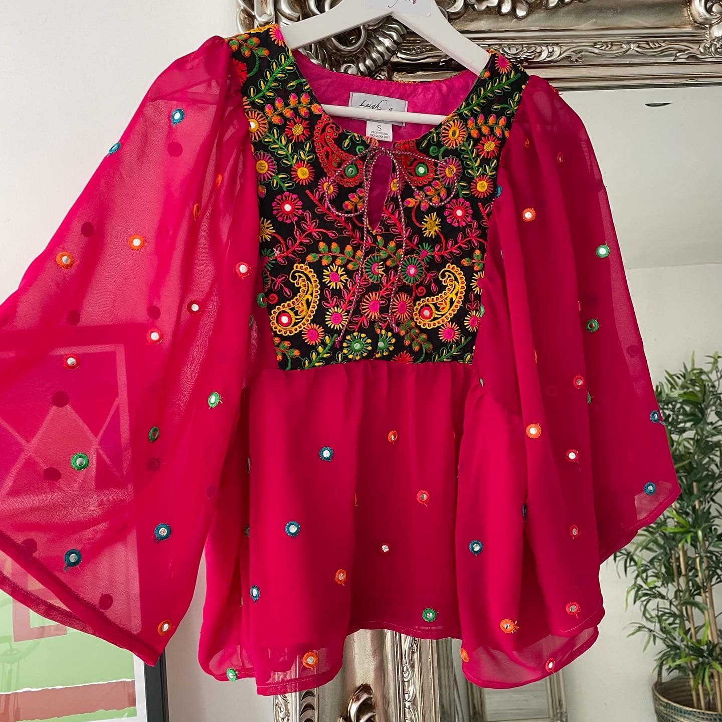 Mirrorwork style embroidered Kaftan