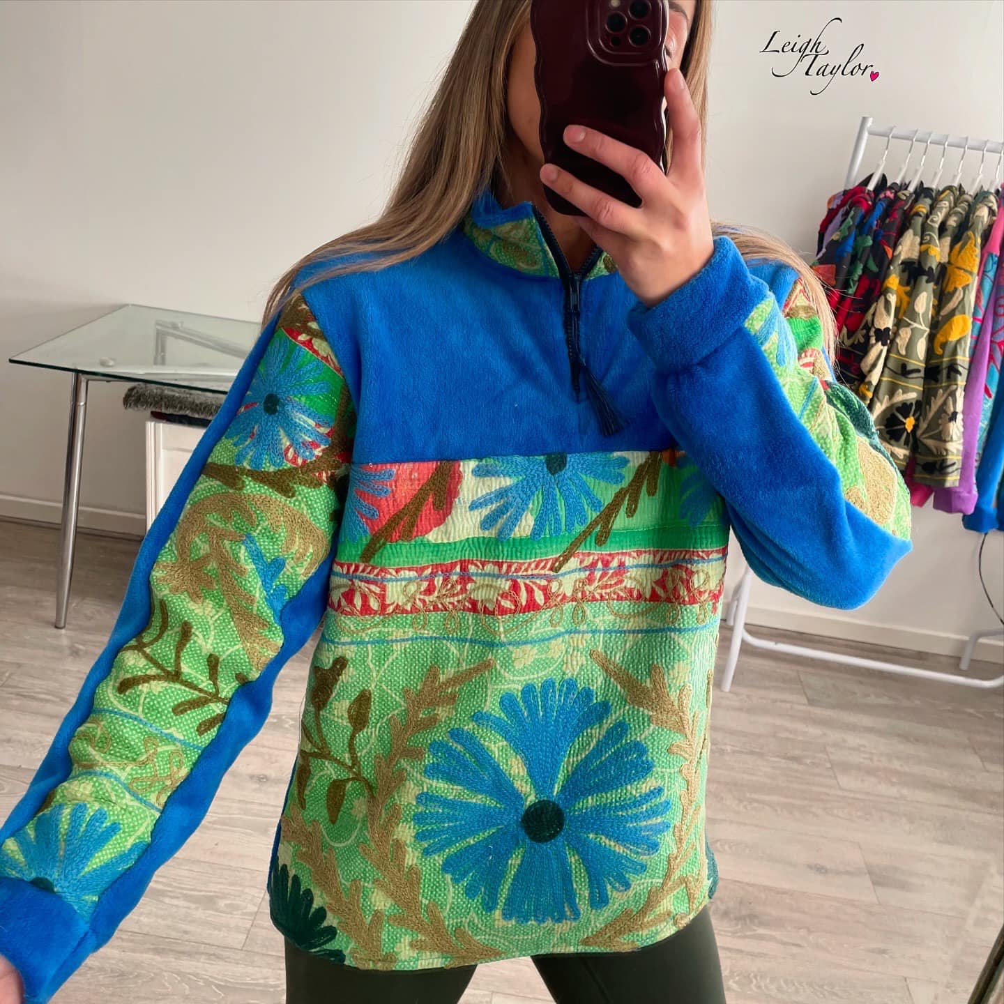 Blue Vintage Suzani Fleece