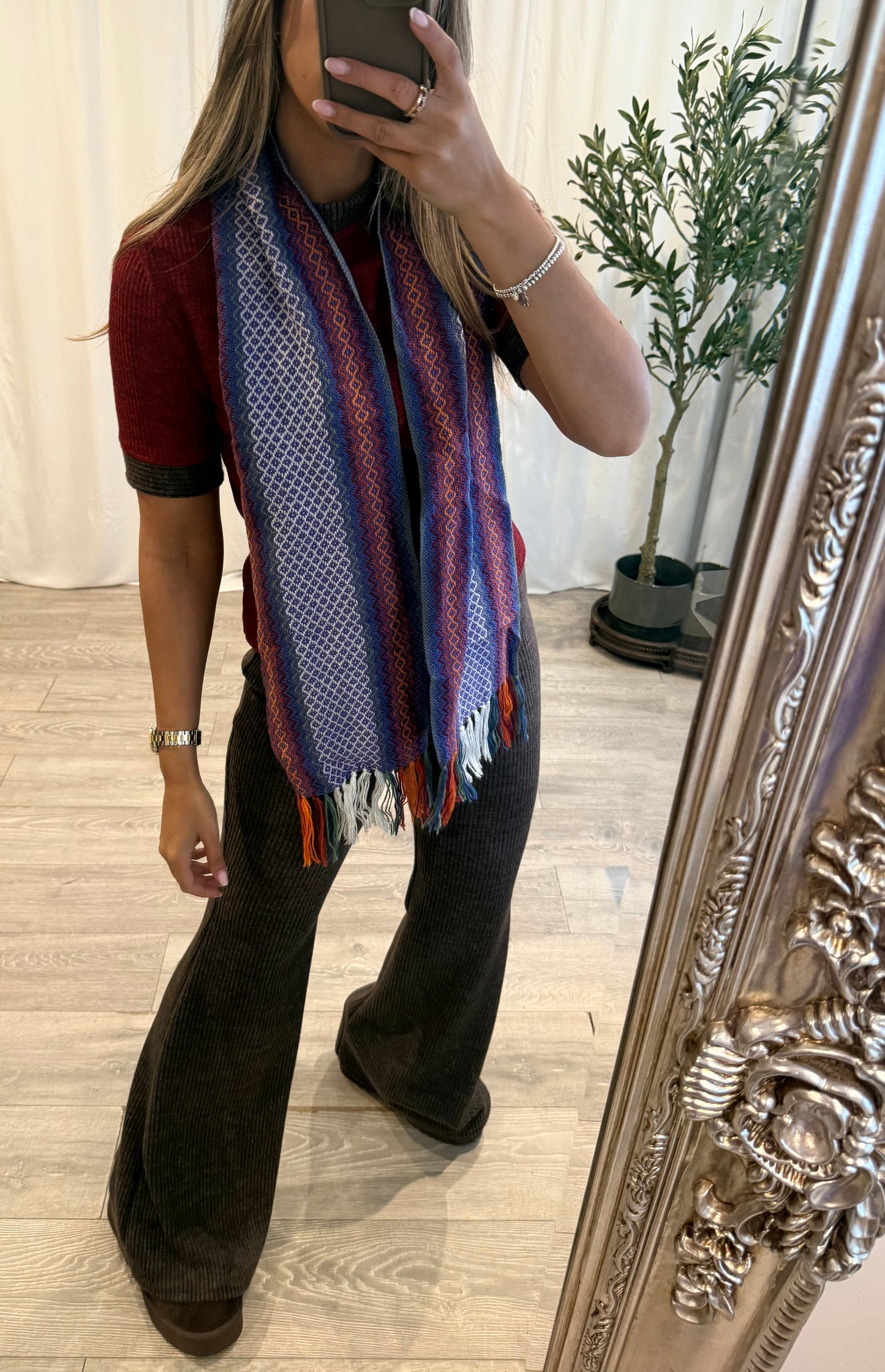 Alpaca Wool Scarf -Purple