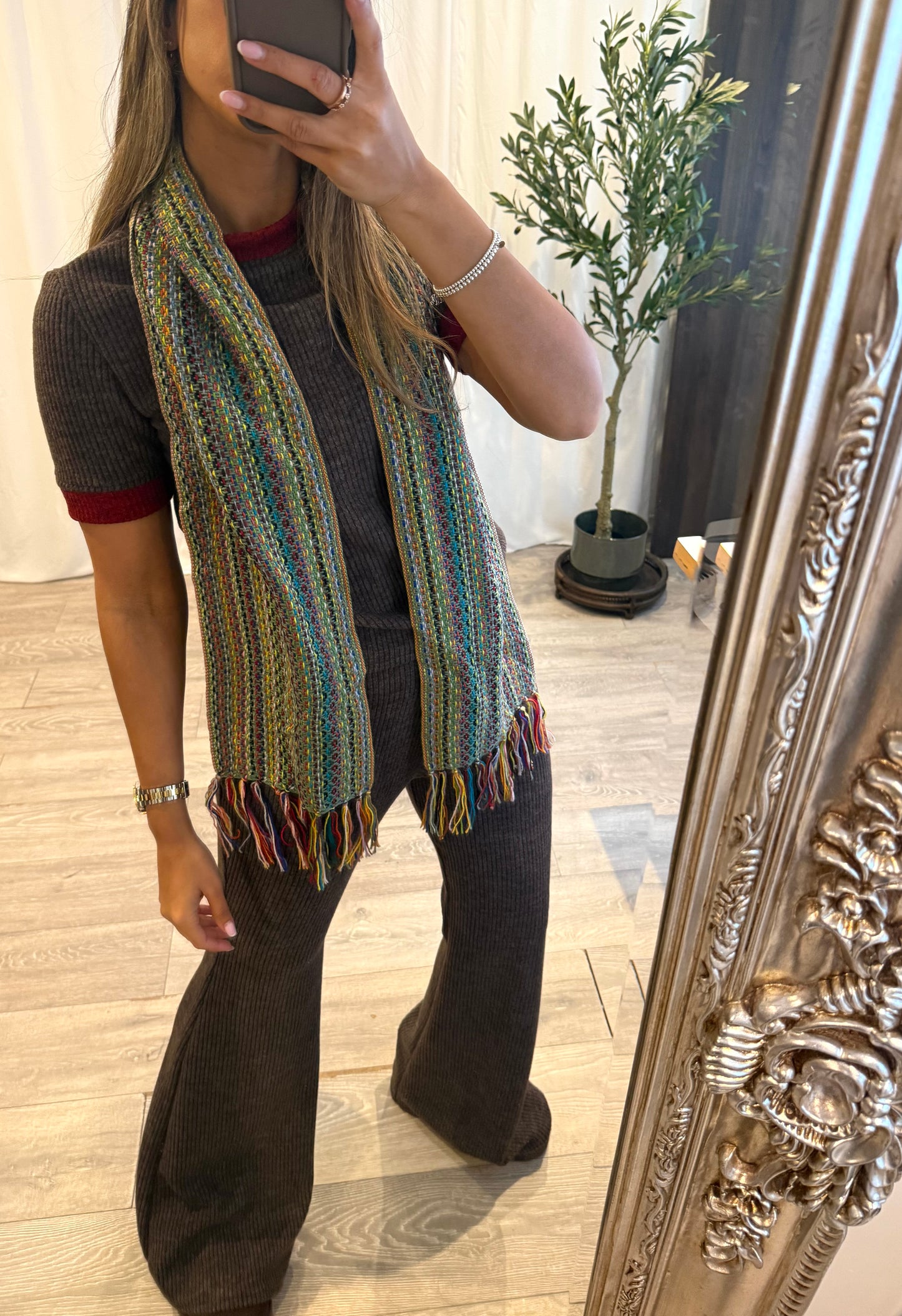 Alpaca Wool Scarf -Green