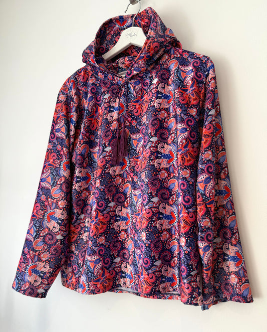Indigo Paisley Hoody