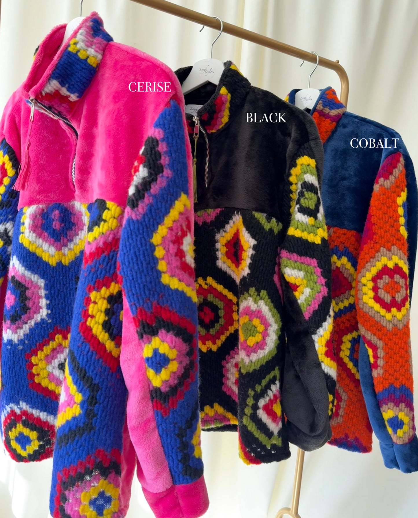 LUANA CROCHET FLEECE -Cerise