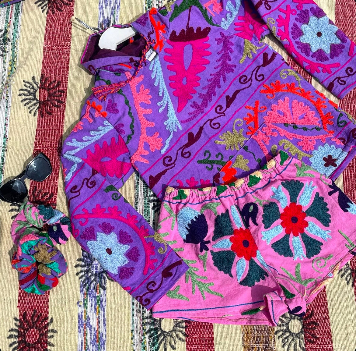 Pink Suzani Shorts