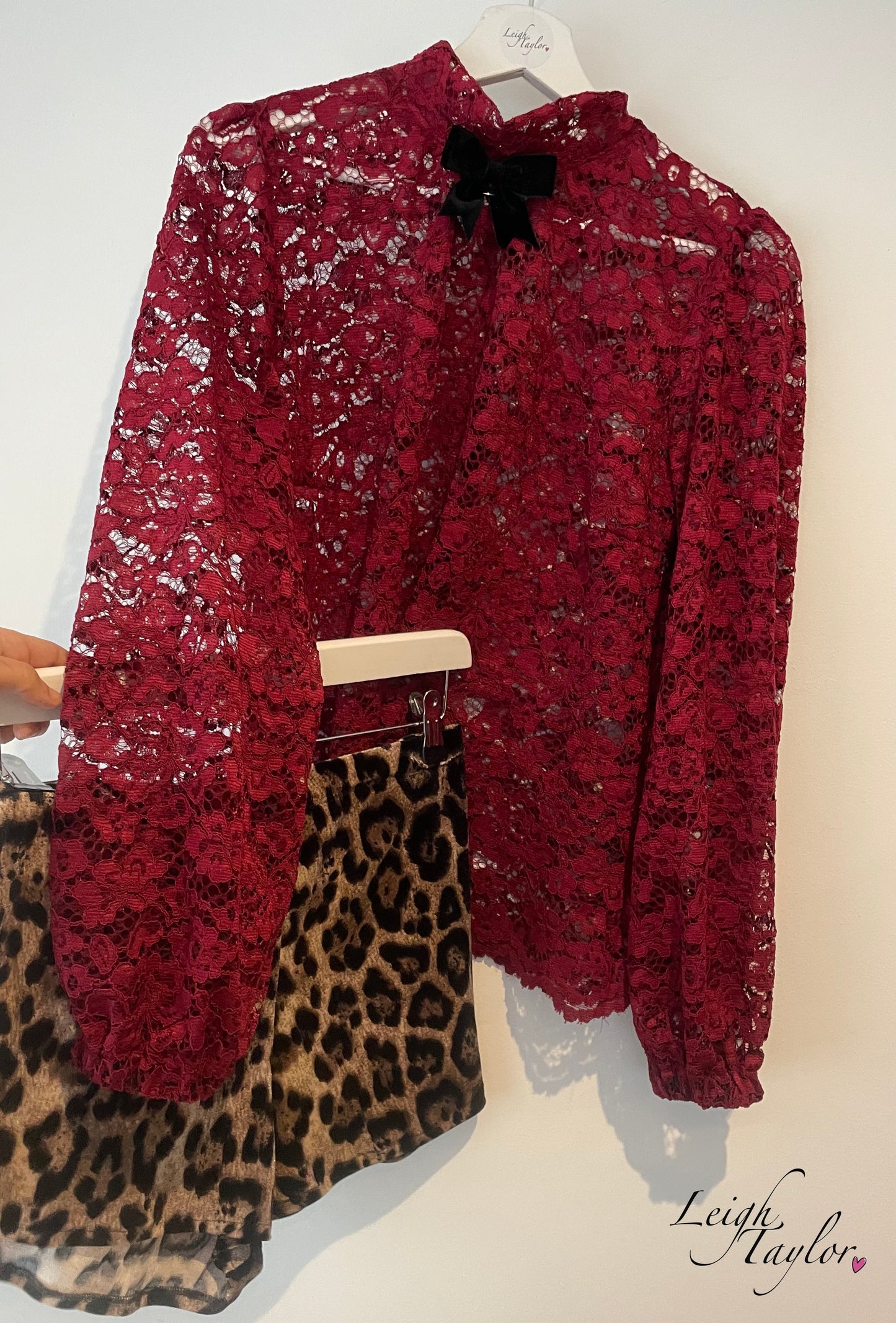 Burgundy Lace Shirt