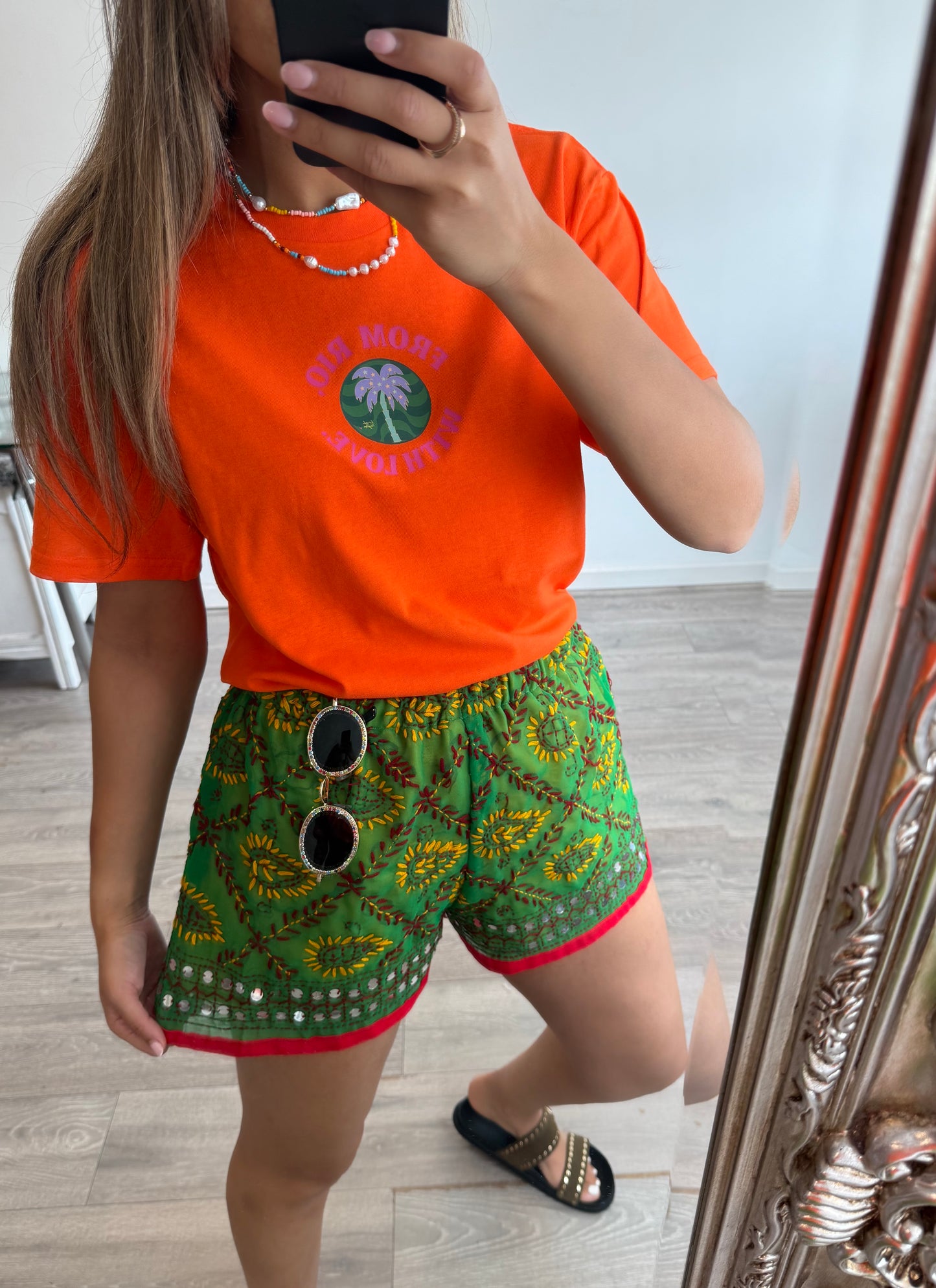 Green Destino Disco Shorts