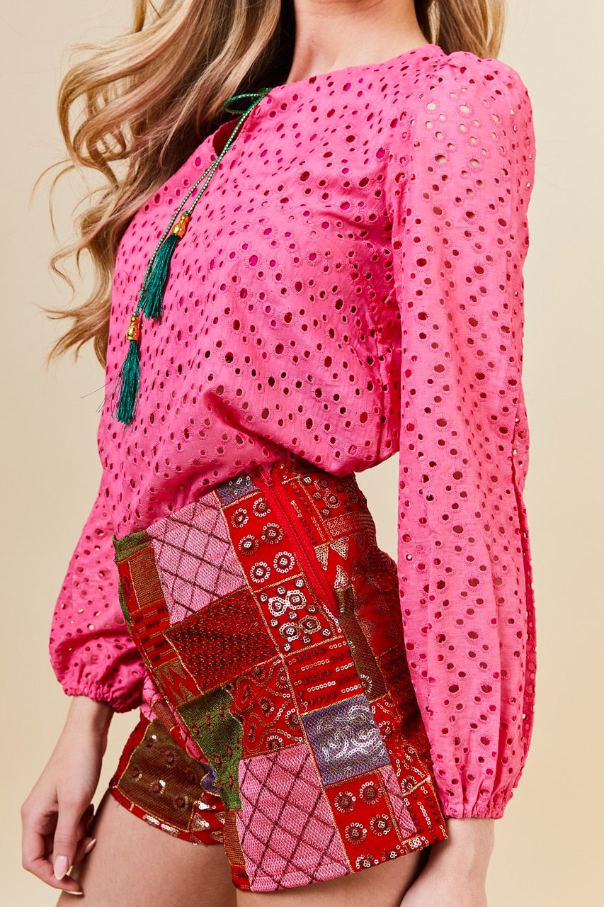 Pink Florence Crochet Shirt