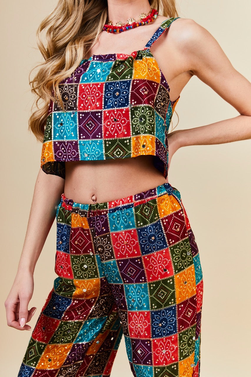 Kaleidoscope Mirrorwork Flares & Top SET