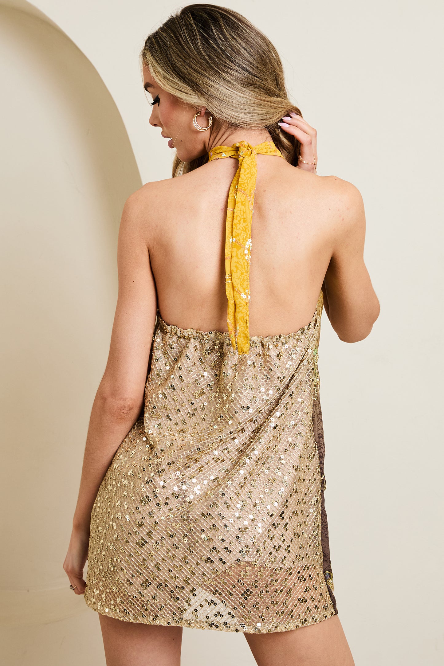 Golden Hour Halter Dress