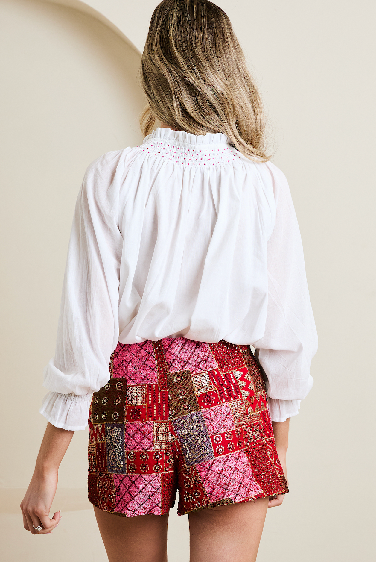 Embroidered Eleni Tailored Shorts