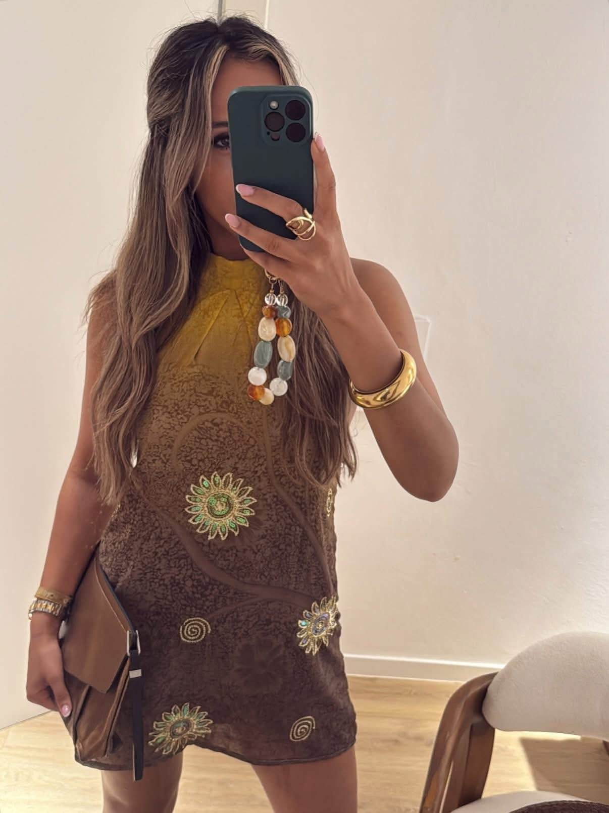 Golden Hour Halter Dress