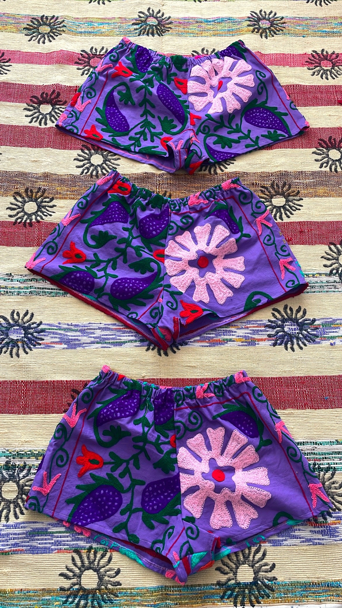 Purple Suzani Shorts