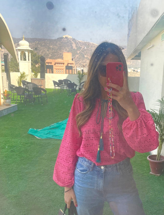 Pink Florence Crochet Shirt