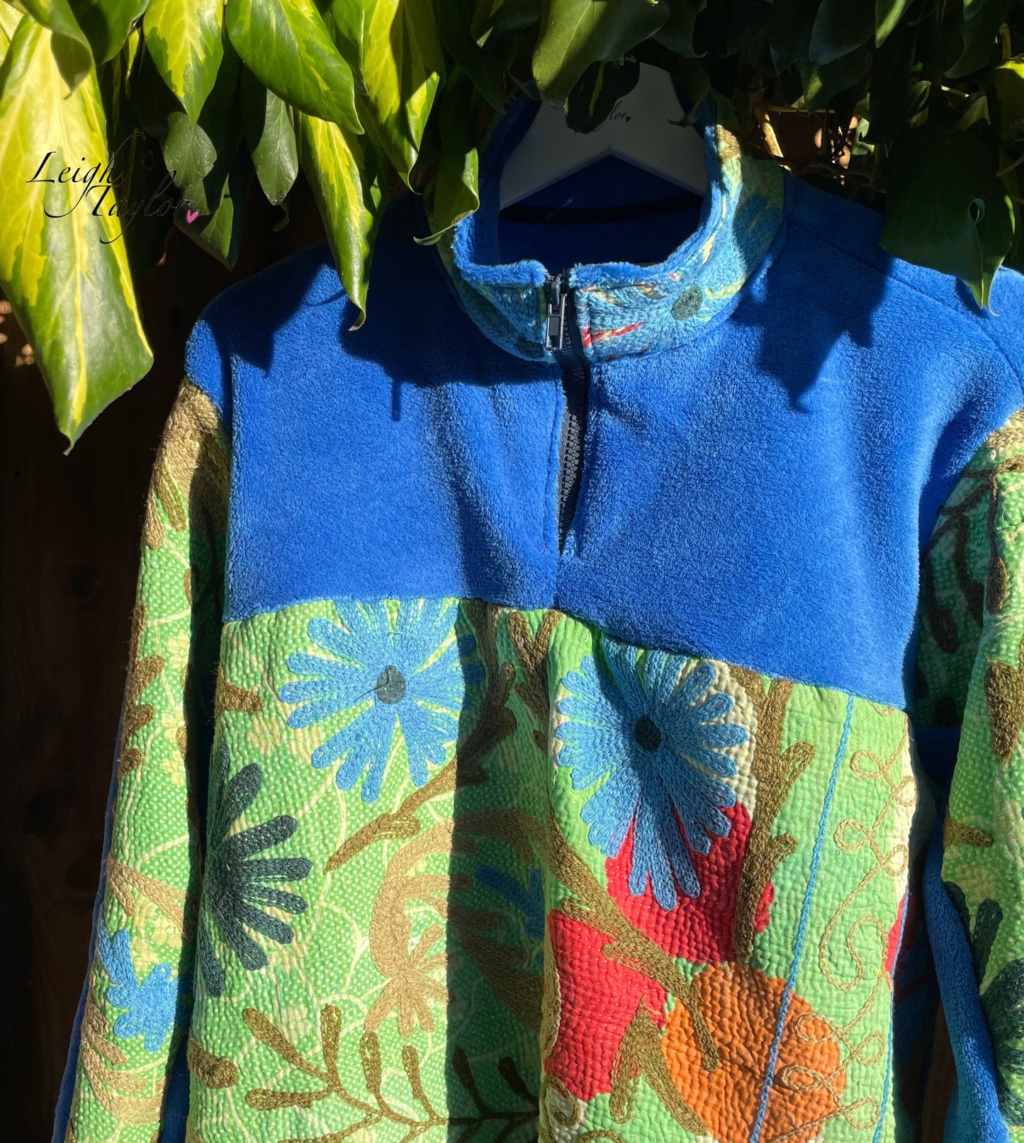Blue Vintage Suzani Fleece