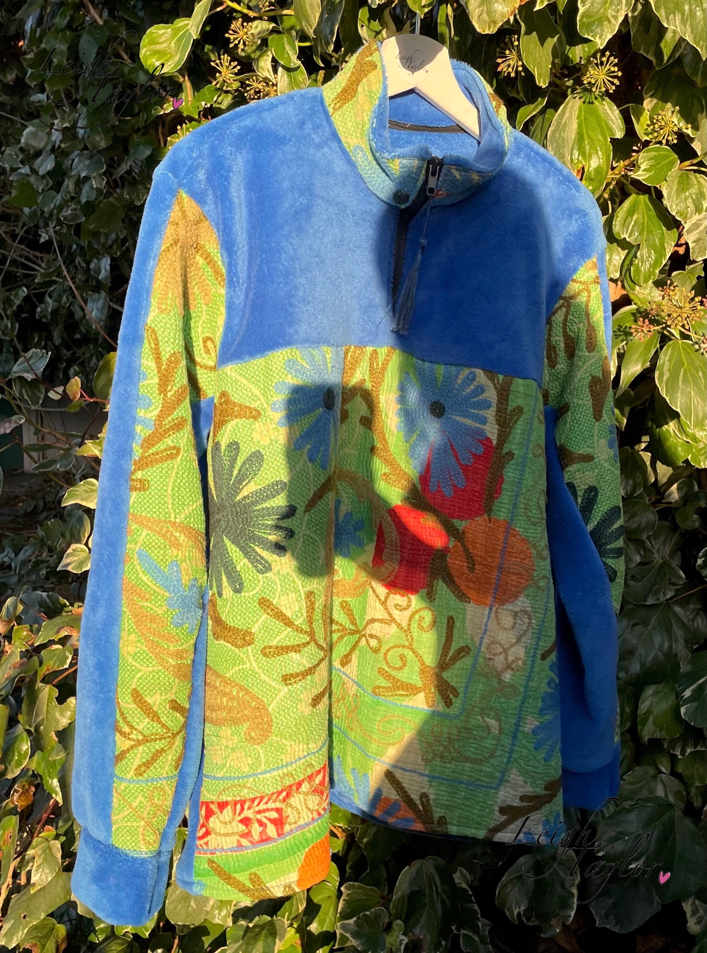 Blue Vintage Suzani Fleece