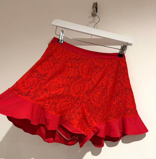 Red Lace Frill Shorts