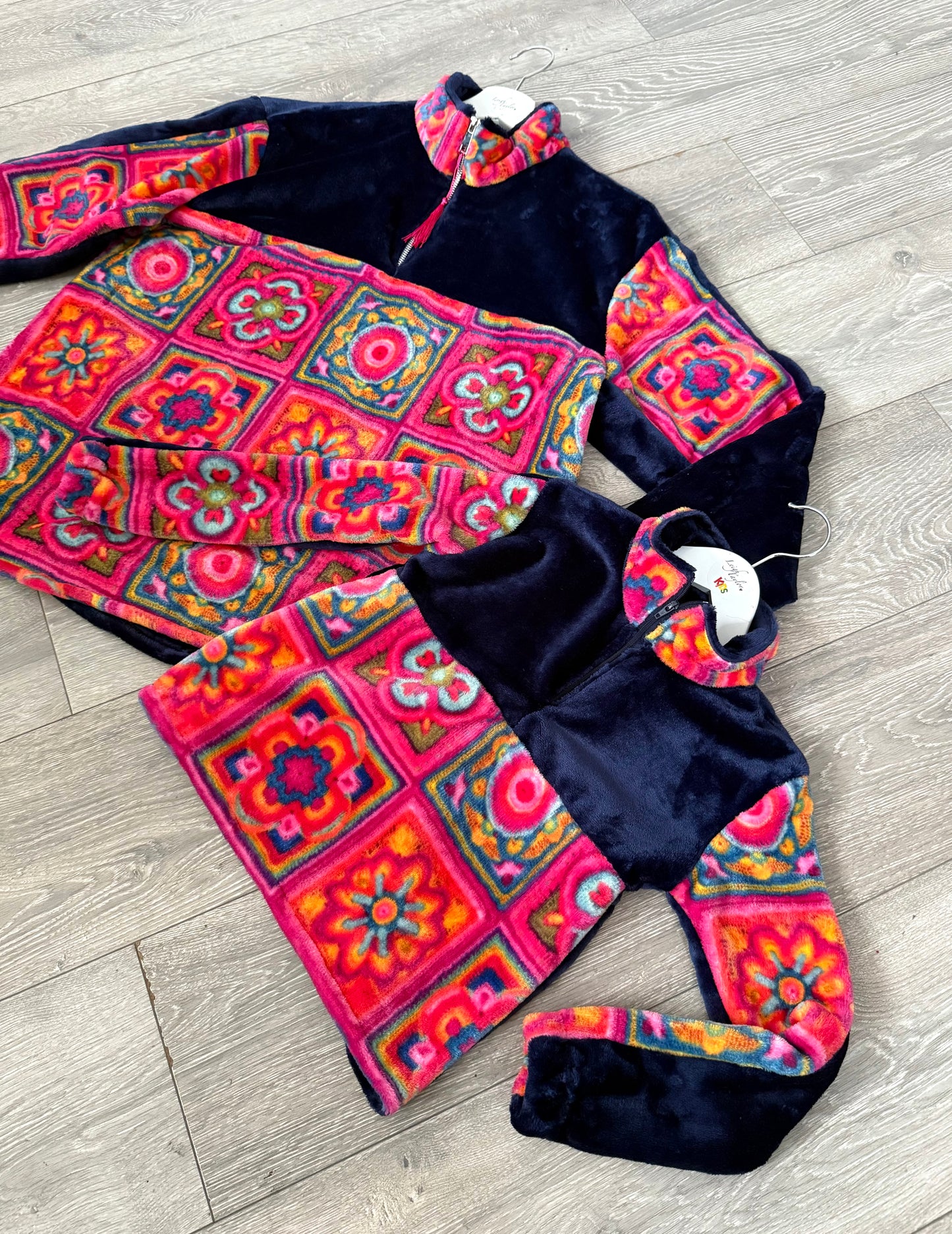 KIDS Pink Crochet Fleece