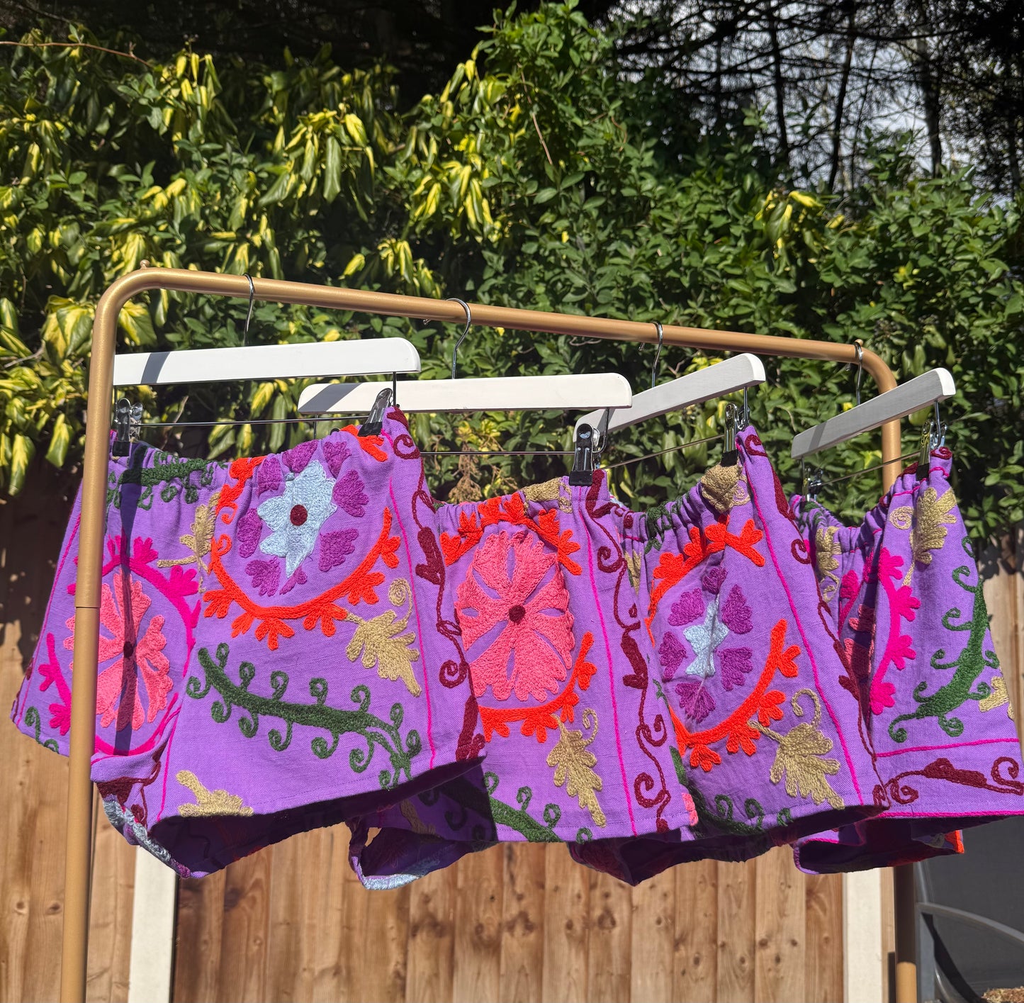 Purple Suzani Shorts
