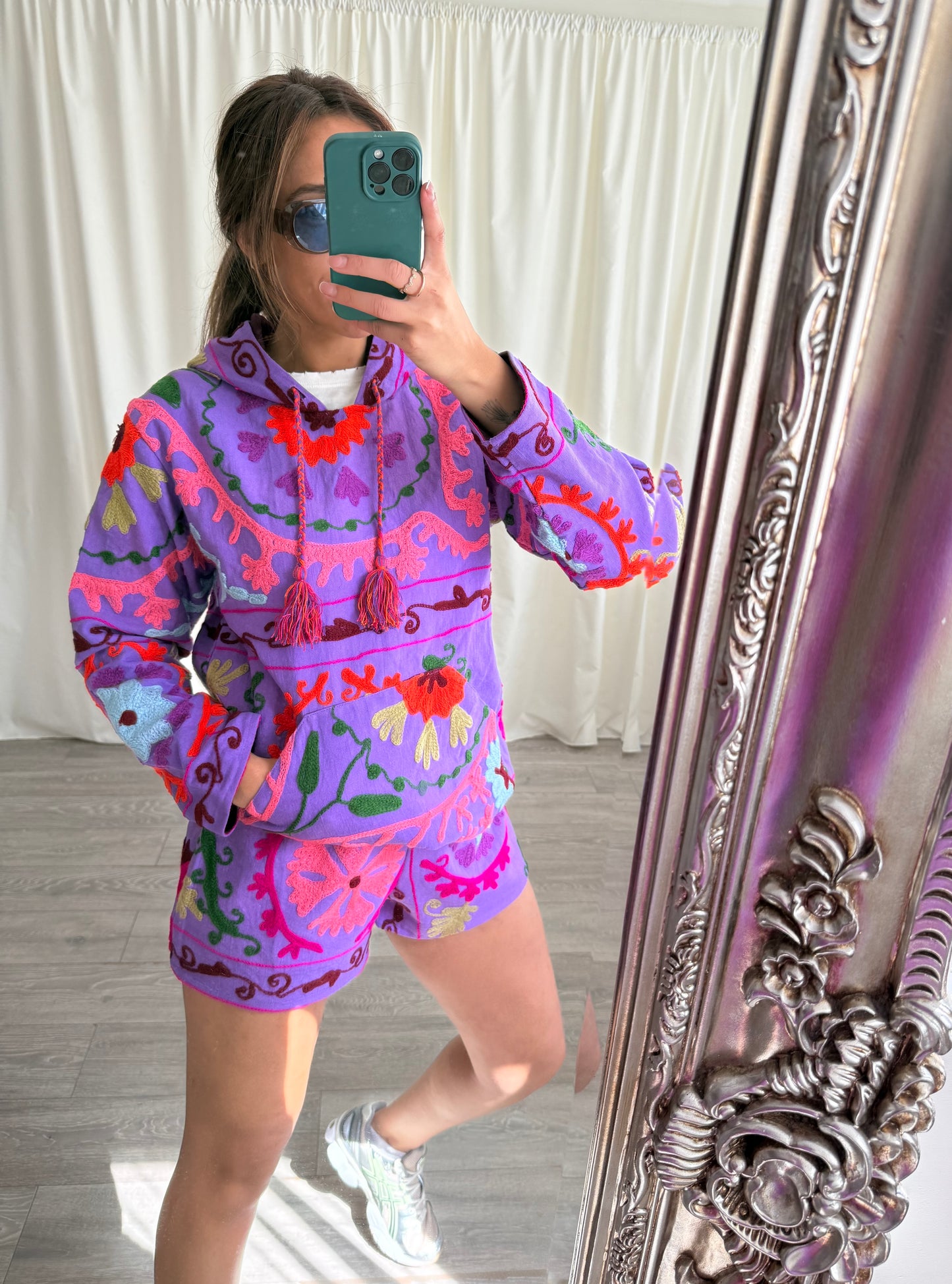 Purple Suzani Shorts