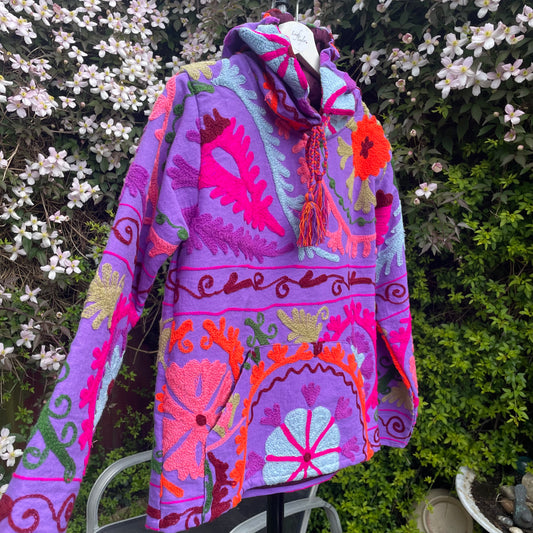Purple Suzani Tassel Hoody