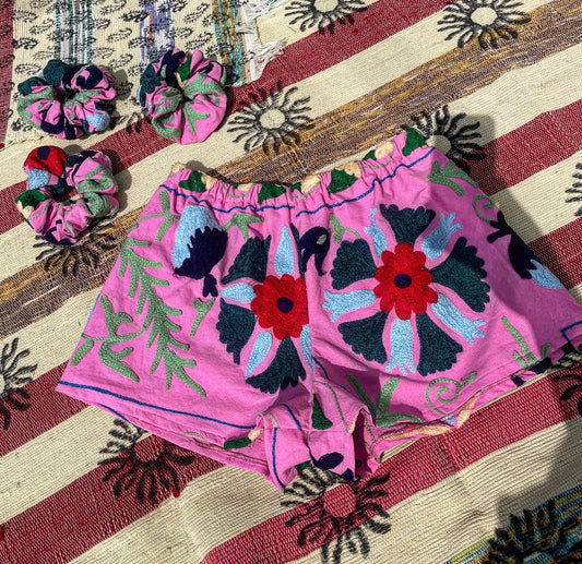 Pink Suzani Shorts