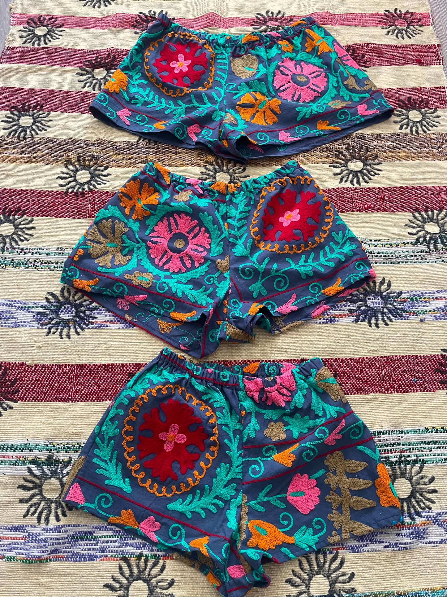 Navy Suzani Shorts
