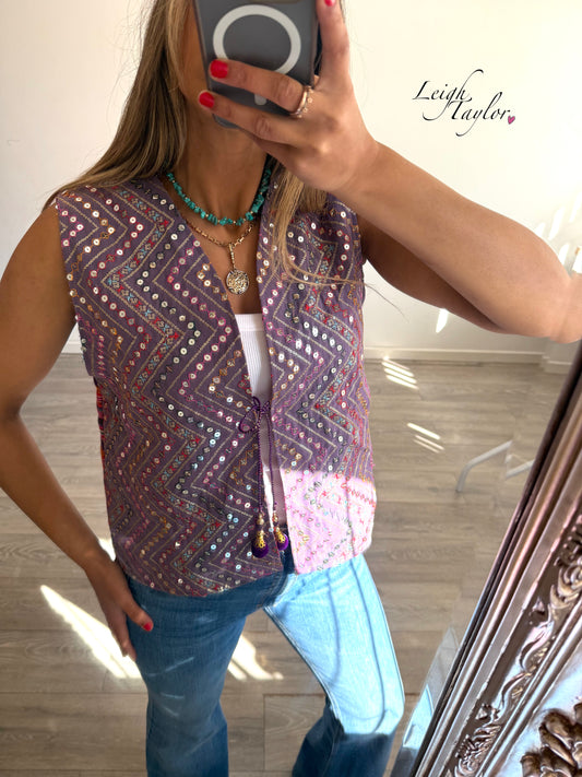Lilac Sequin Waistcoat