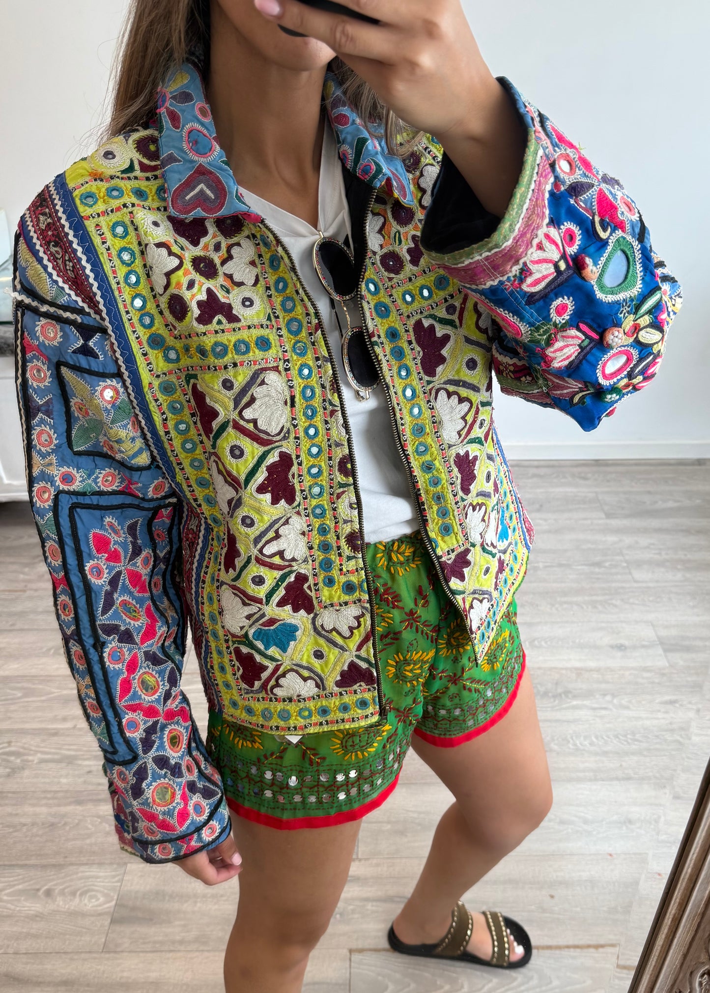 Green  Destino Disco Shorts