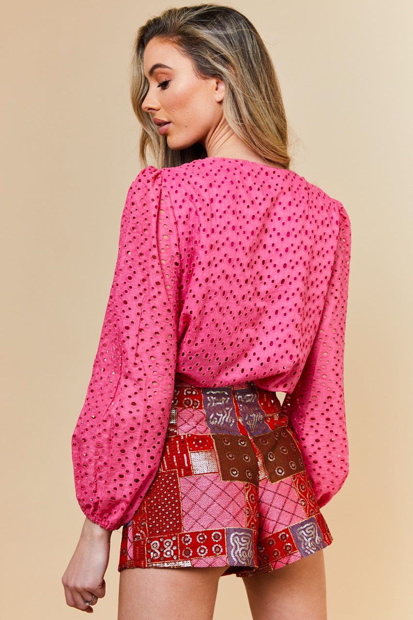 Pink Florence Crochet Shirt