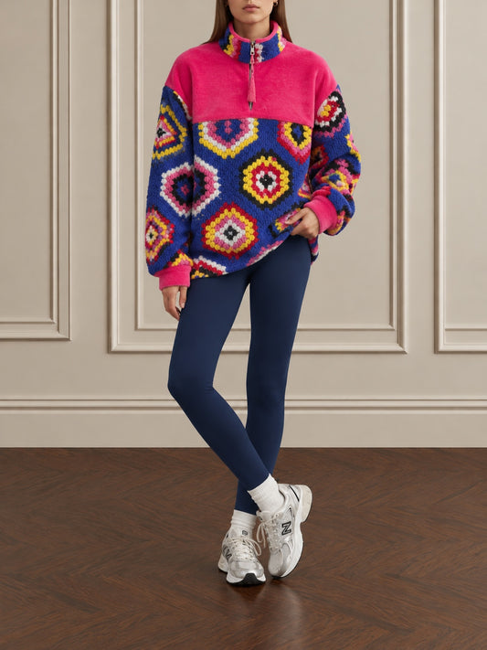 LUANA CROCHET FLEECE -Cerise